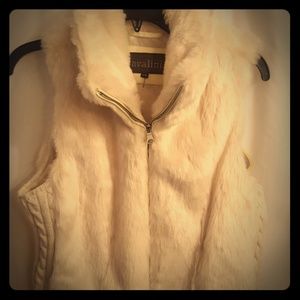 Cream fur vest